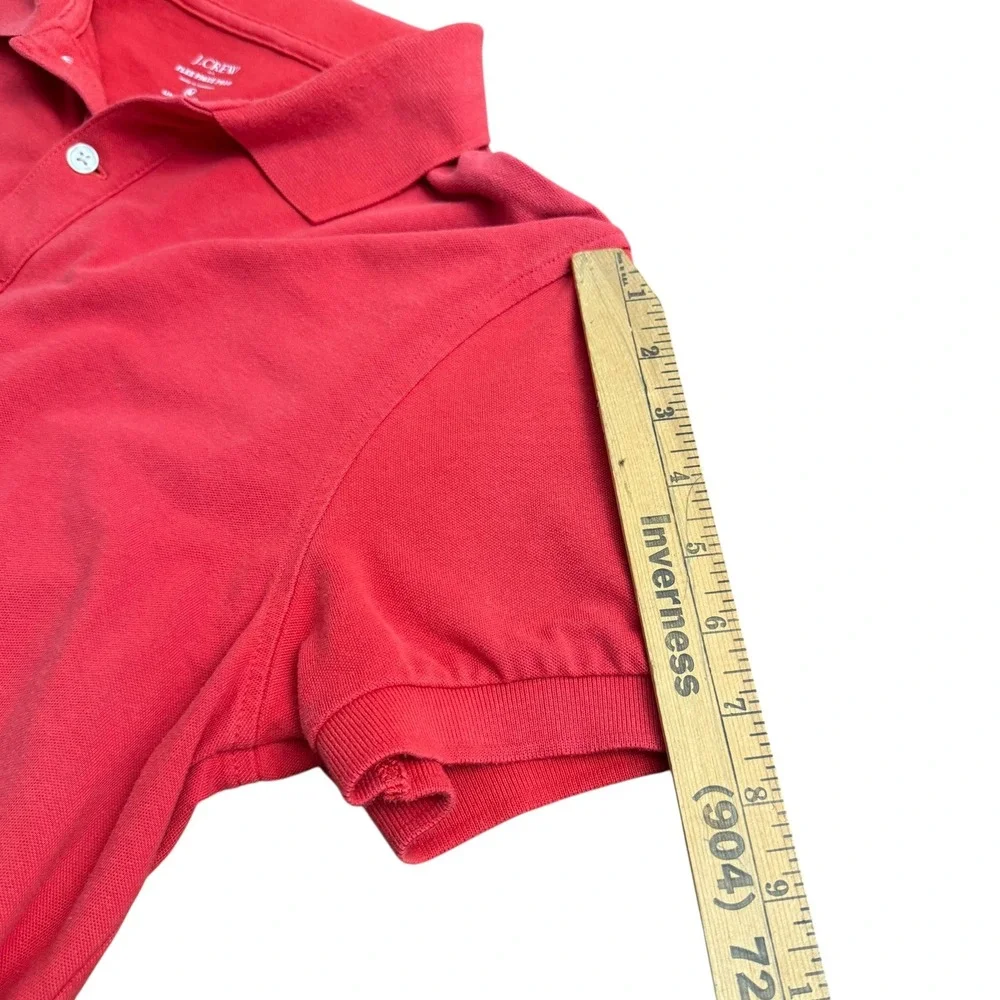 J. Crew Mens Red Flex Pique Polo Shirt Untucked Size M‎ Short Sleeve